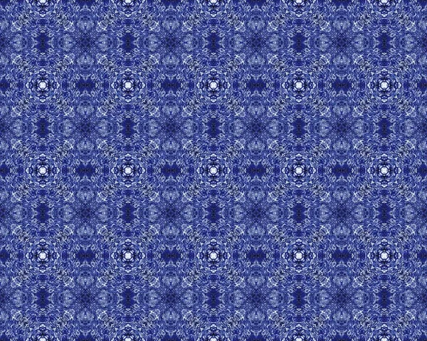 Azul Aquarelle Mosaic Dye Padrão Geométrico Paquistão Print Blue Turkish — Fotografia de Stock