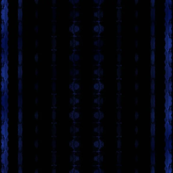 Blue Tie Dye Zig Black Tribal Print Wissenschaft Gefärbt Muster — Stockfoto