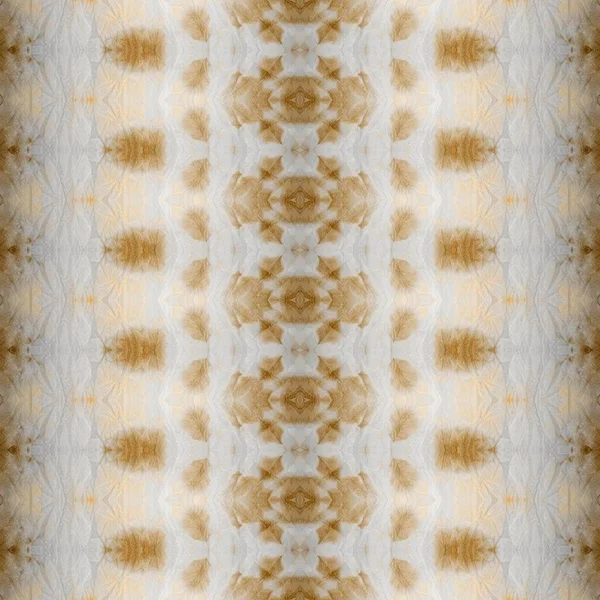 Yellow Abstract Brush Tribal Batik Brown Boho Watercolor Dyed Geometric — Stock Photo, Image