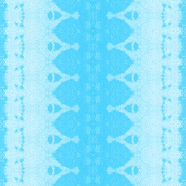 スカイ バティック ブルータイ染料プリント サイアン手のテクスチャ 水の印刷 Azure Bohoの水彩画 海ボホジザグ ブルー エスニック — ストック写真
