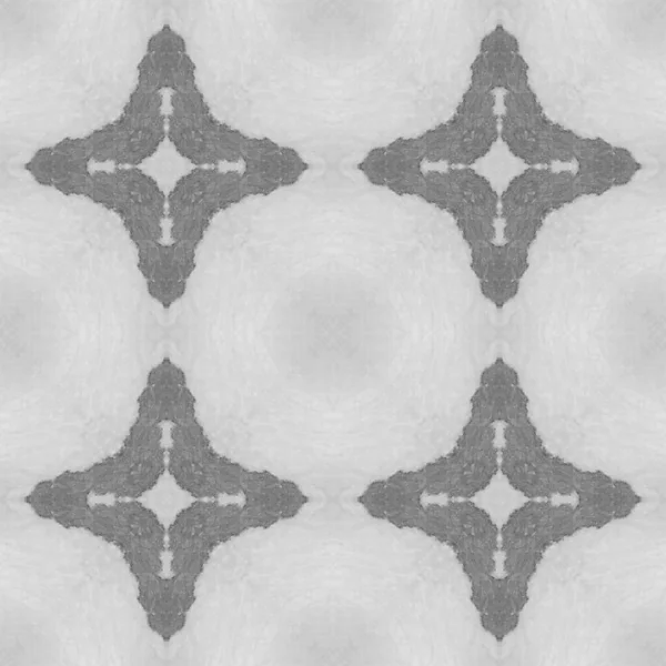 Adorno Gris Monocromo Batik Repetición Geométrica Española Tinte Alivio Abstracto — Foto de Stock