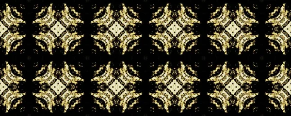 トルコ幾何学フラワーインク 高級民族バティックタイル ゴールドリスボンモザイクバティック ゴールド花プリントアブストラクト幾何学模様の床 ゴールド クアトロフォイル フローラル 幾何学的パターンの順序 — ストック写真