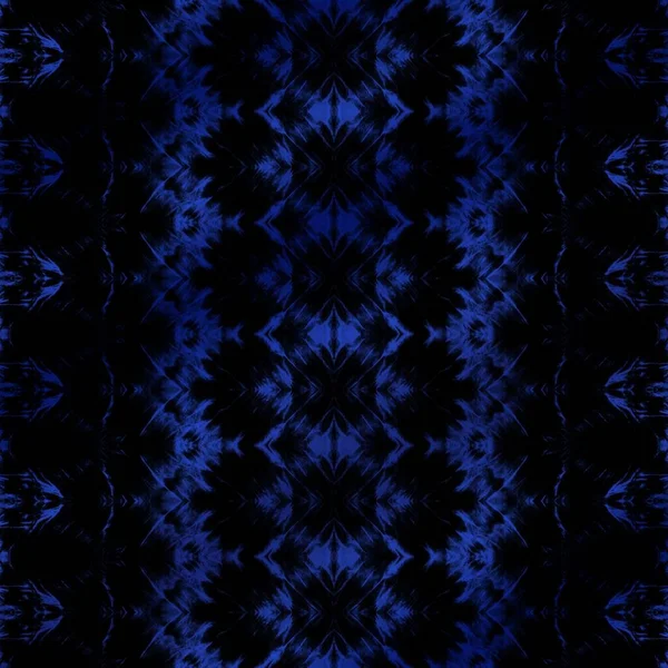Navy Geverfd Streep Zwart Geometrische Zig Blauwe Naadloze Borstel Boheemse — Stockfoto