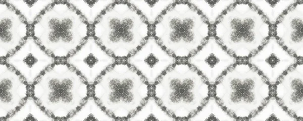 スペインの幾何学的な花のインク 灰色のトルコ民族スケッチ アメリカの幾何学的バティックイカット グレーインドネシアモザイクペイント 灰色の民族の床 白い花柄のペイント アラビア幾何学画 — ストック写真