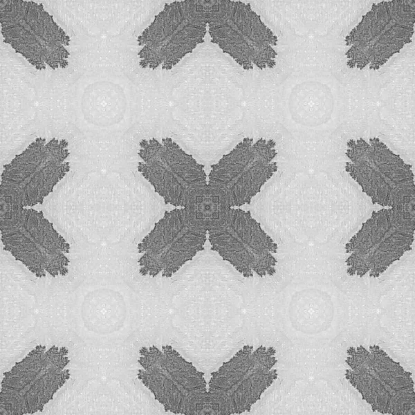 单色灰色图案针织 西班牙语 Knit Quatrefoil 巴基斯坦Floral Batik 复古摩西巴蒂克 白色花形四边形地板 灰色浮雕墨水 摩洛哥Geometric — 图库照片