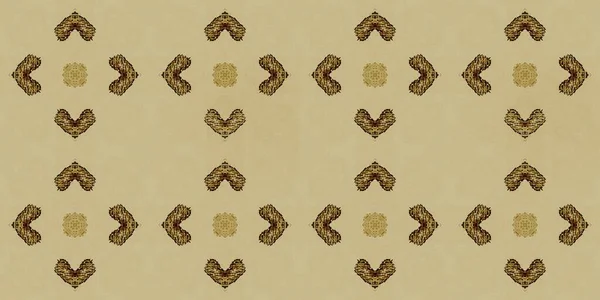 Padrão Geométrico Uzbeque Imprimir Telha Tradicional Tan Batik Gold Floral — Fotografia de Stock