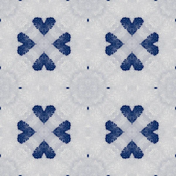 Bohemian Indigo Vzor Ikat Arabský Geometrický Design Abstraktní Rustic Barvy — Stock fotografie