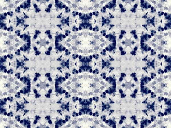 Navy Gradient Tie Dye Denim Shibori Art Bläck Borstad Textur — Stockfoto