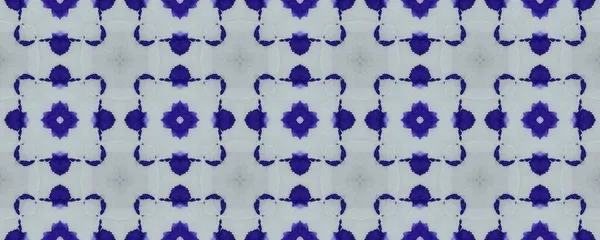 Pakistans Geometriska Blomtryck Turkiska Geometriska Mönster Portugisiska Blommiga Ikat Denim — Stockfoto