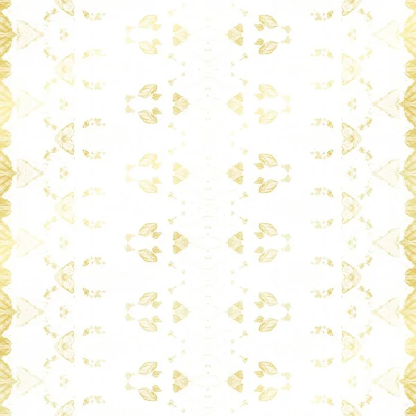 Gold Geo Watercolour White Repeat Print White Tribal Brush Gold — Stock Photo, Image