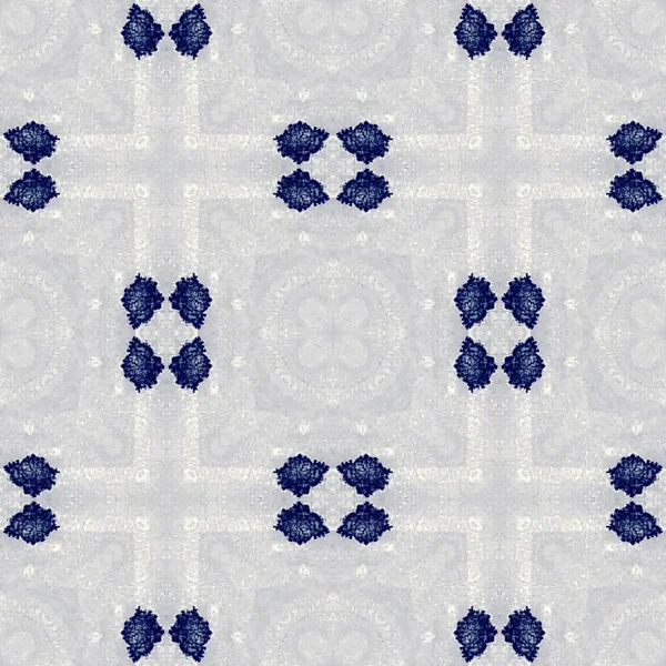 Bohemian Blue Pattern Print Spanische Nahtlose Wiederholung Pakistan Mosaik Indigo — Stockfoto