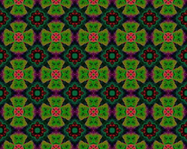 Usbekistan Mosaikboden Sommer Ethnische Batikboden Funky Motion Mystic Flower Vintage — Stockfoto