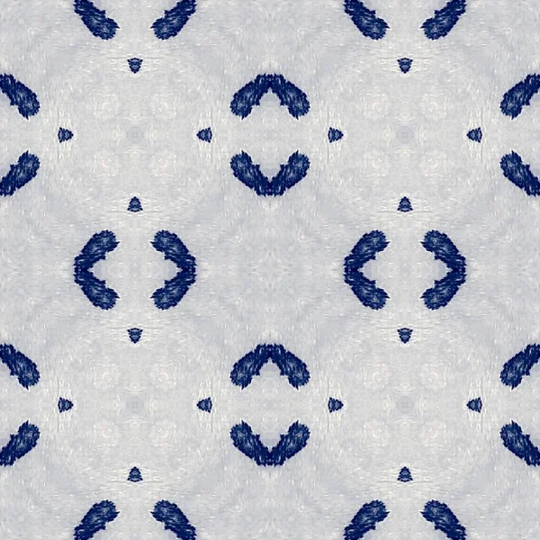 Aquarelle Azul Flor Telha Quatrefoil Geométrico Ornamentado Japan Endless Floor — Fotografia de Stock