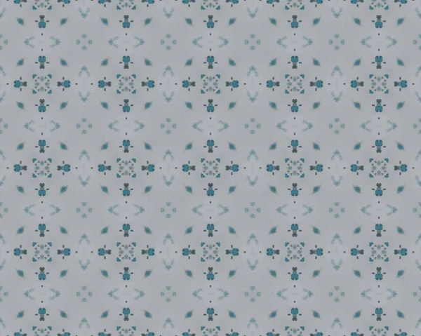 Gray Portugal Mosaic Ikat Blue Ethnic Batik Floor Patrón Geométrico —  Fotos de Stock