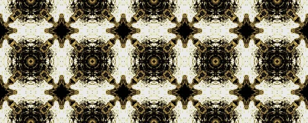スペイン幾何学模様のインク ゴールドリスボン花バティック ゴールドモロッコ Rustic Paint アクエレル幾何学フラワーペイント 豪華な花のバティックイカット ヴィンテージオーナメントデザイン 黄金の民族の床 — ストック写真
