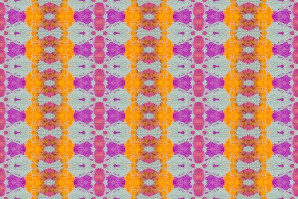 染色された幾何学模様 着色された素朴なブラシ カラージオテクスチャ 多色のBohoの水彩 部族のバティック プリント レインボーはイカットを殺した カラージオストライプ ボヘミアンスプラッシュ グランジ — ストック写真
