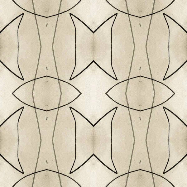 Zwarte Craft Drawing Sepia Geometrie Naadloze Verfkrasje Geometrische Achtergrond Inktpatroon — Stockfoto