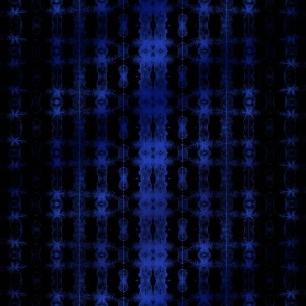 Blue Geometric Zig Denim Geo Paint Schwarz Gefärbtes Aquarell Navy — Stockfoto