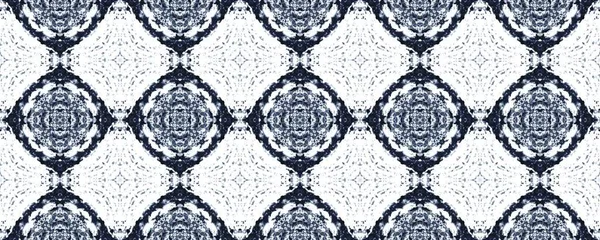 Blue Ornate Endless Flower Uzbekistan Geometric Pattern Ink Blue Pakistan — Stock Photo, Image