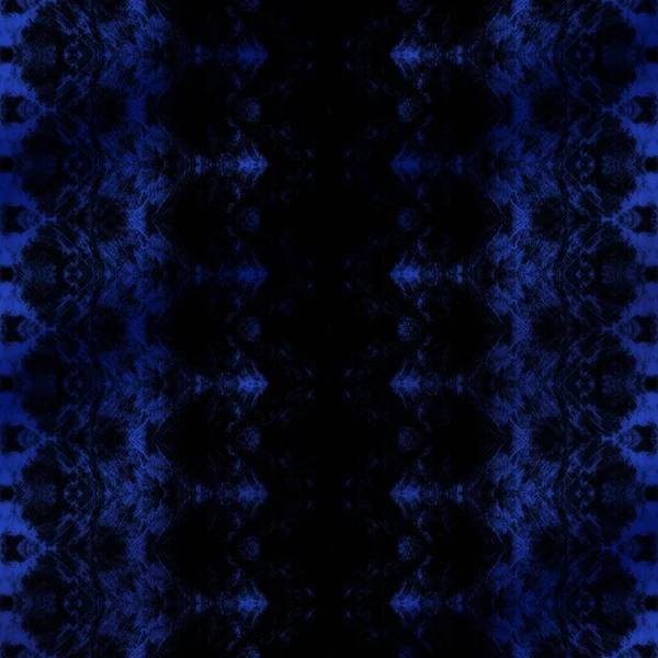 デニム ジオの略 ブルーシームレスプリント 海軍の印刷物 暗い染めのブラシ 青い地理的パターン 黒の部族ペイント ブルー ボホの略 幾何学的なZig — ストック写真
