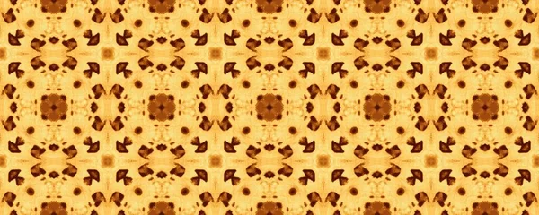 黄色のアラビア神話のバティック パキスタン幾何学インク クレイ ウェスタン シームレス フラワー インドネシア民族誌 モロッコ幾何学的な花の床 ライトエスニック バティック — ストック写真