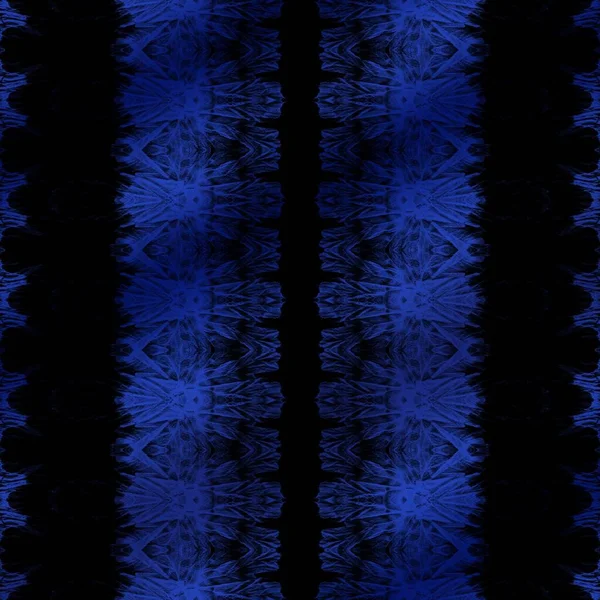 Farmerfestett Nyomat Kék Boho Nyakkendőfesték Fekete Geo Akvarell Fekete Mintás — Stock Fotó