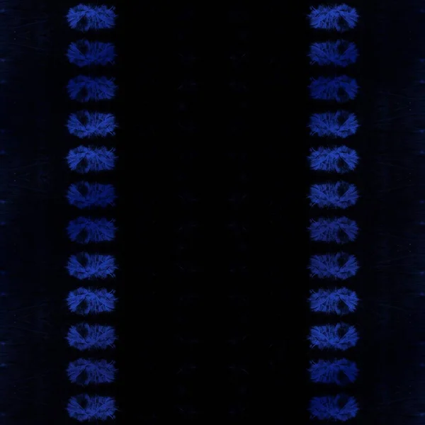 Scienza Boho Texture Blue Geo Textile Tintura Nera Stampa Oscura — Foto Stock
