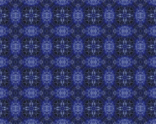 Голубая Акварельная Цветочная Плитка Турецкий Геометрический Узор Икат Белый Цветочный — стоковое фото