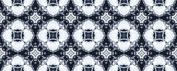 Marokański Kwiat Geometryczny Ikat Geometryczny Indyjski Batik Boho Niebieski Kwiat — Zdjęcie stockowe