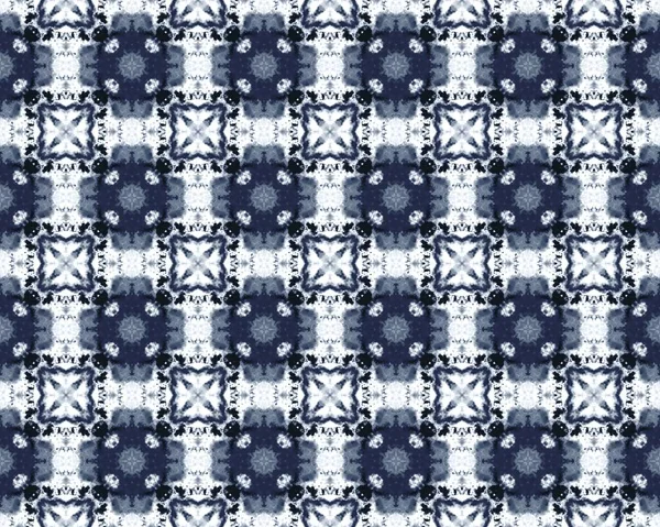 Textura Quatrefoil Ornada Blue Morocco Interminável Batik Azul Paquistão Floral — Fotografia de Stock