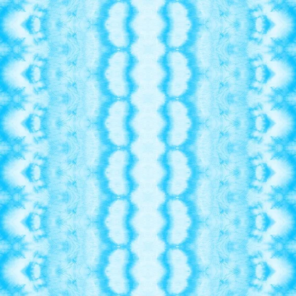 Tengeri Geo Akvarell Kék Festett Textil Kék Bohém Cakk Égi — Stock Fotó