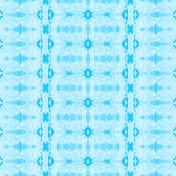 Mavi Desenli Fırça Deniz Katırı Cyan Geo Soyut Beyaz Bohem — Stok fotoğraf