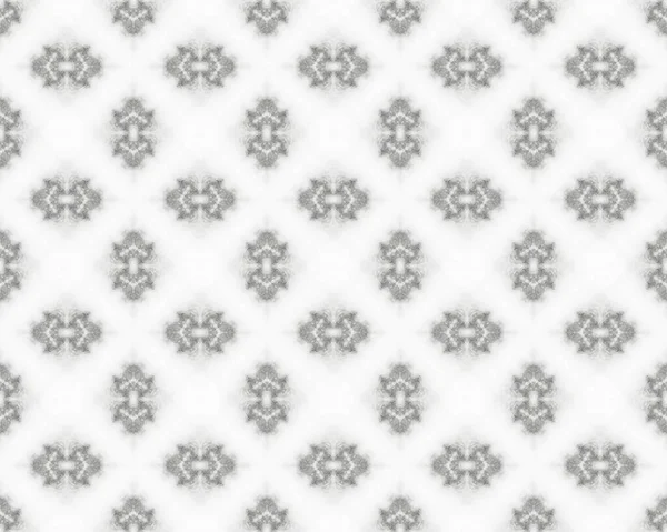 灰色のアクエラレの花のインク 灰色の花イカット ホワイトエスニック バティック インク 水彩幾何学的花タイル モロッコ幾何学的パターンBoho 灰色の部族の素朴なテクスチャ シームレスな描画の並べ替え — ストック写真