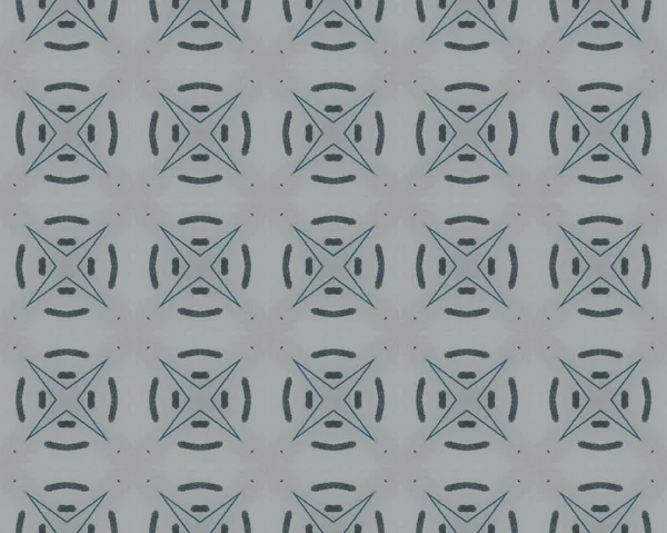Испанская Геометрическая Плитка Батик Серый Цветок Бохо Арабский Кватрефойл Батик — стоковое фото