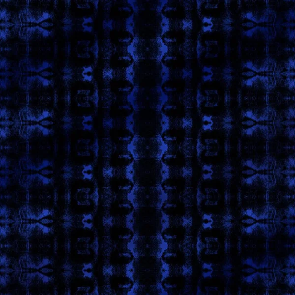 Blue Boho Abstract Pintura Teñida Ciencia Negro Geométrico Jalá Cepillo — Foto de Stock