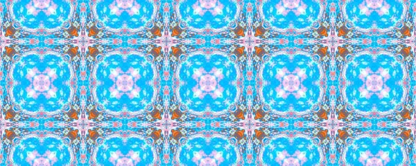 トランスオレンジ色のロシアの花 アラベスク幾何学的パターンBoho ピースエスニックペイント超現実的な花のバティックタイル 三角幾何学の花のインク 花の版画 スペイン語の実験パターン — ストック写真