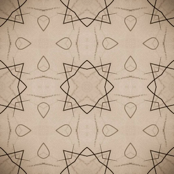 幾何学的背景 ベージュの花柄プリント インク デザイン スクラッチ レトロ幾何学 ベージュのラインデザイン エレガントなペイント グレイ ドローイング — ストック写真