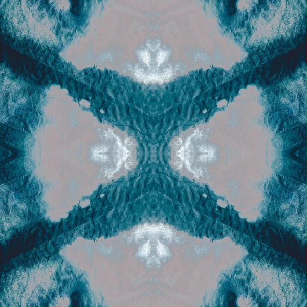 ブルー アート シアン幾何学的タイル ナイト コールド ダーティ アート 氷のアクエレル自然 煙の謎の芸術 明るいインクペイント — ストック写真