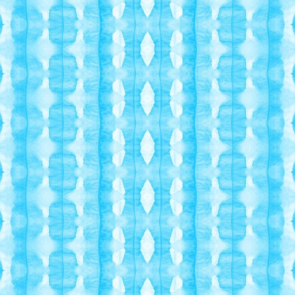 Blue Boho Tie Dye White Tribal Brush Water Geo Watercolour — Stock Photo, Image