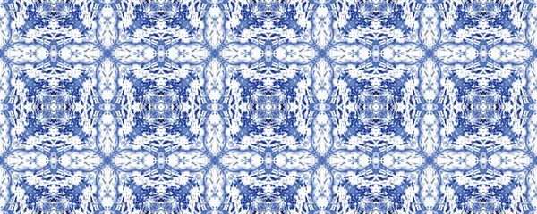 Blue Arabesque Endless Floor Tribal Geometric Flower Tile White Floral — Stock Photo, Image