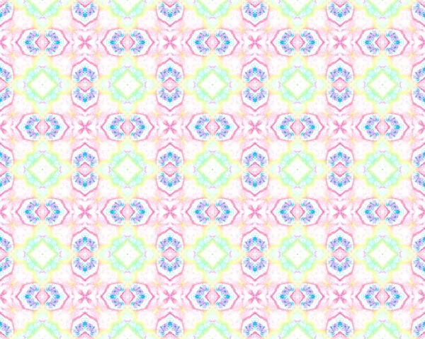 クレイジーフローラルタイルモロッコ Geometric Batik Boho シックヴィンテージモザイクパターン 本物の民族模様のインク トルコのクアトレフォイル バティック アメリカン ジオメトリックフラワープリント — ストック写真