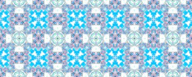 Arap Geometrik Batik döşemesi. İspanyol Kusursuz Çizim. Mavi Türk Mozaik Çiçeği. Funky Floral Boho Kova ve Geometrik Çiçek Boyası. Endonezya Çiçekçiliği. Sıvı Etnik Şablon Döşemesi.