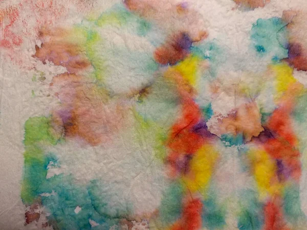 Kolorowe Multi Color Tekstury Pastel Shibori Blot Mokry Kolorowy Pędzel — Zdjęcie stockowe