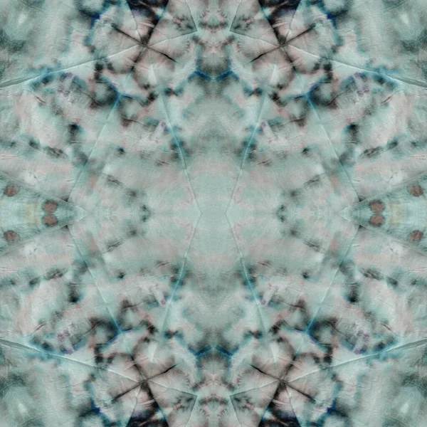 Cyan Tie Dye Design Забруднена Текстура Grey Kaleidoscope Tile Сірий — стокове фото