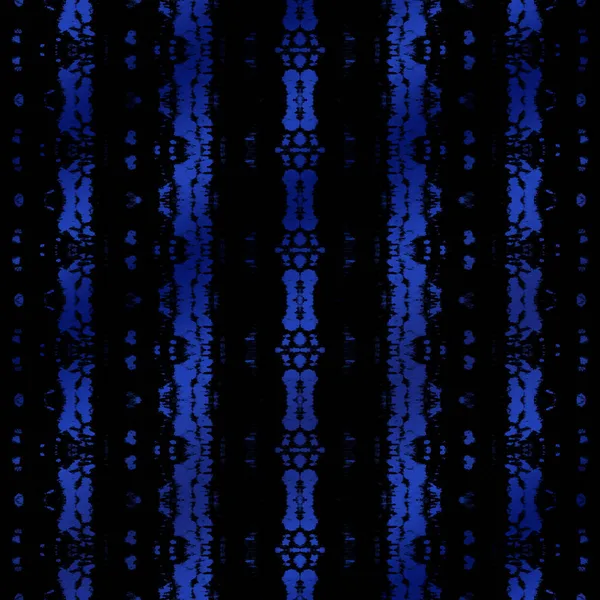 Dark Geo Tie Dye Bohemian Pattern Zig Zig Schwarz Gefärbtes — Stockfoto