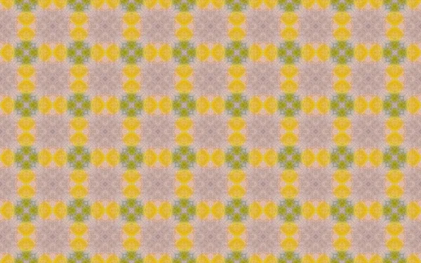 Mosaico Amarillo Marroquí Baldosas Flores Geométricas Tribales Batik Rústico Turco — Foto de Stock