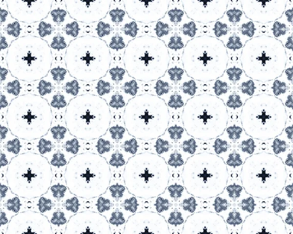 Blå Pakistans Etniska Golv Indigo Floral Batik Paint Akvarell Geometrisk — Stockfoto