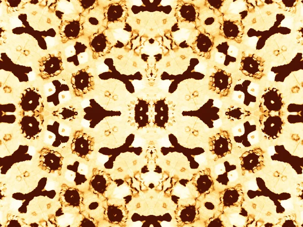 ブラウンオジーモチーフ バティック 金の抽象絵筆 民俗抽象水彩画 パンケーキオイルブラシ オークル グラフィックは死んだ クレープ油紙 動物芸術 Canva — ストック写真