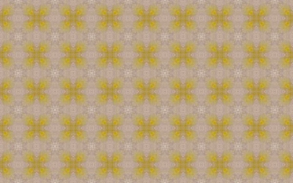 Pintura Mosaica Amarilla Abstracta Tribal Geometric Pattern Paint Flor Amarilla — Foto de Stock
