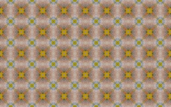 Colorante Étnico Abstracto Amarillo Patrón Floral Amarillo Ikat Piso Geométrico — Foto de Stock